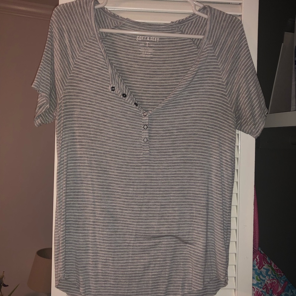 gray stripped soft & sexy tee